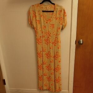 April Cornell Vintage Cottagecore Floral Maxi Dress Size M